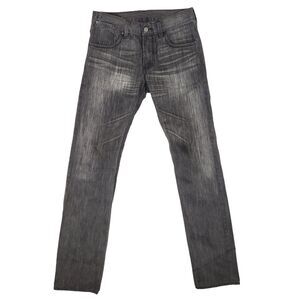 Levi's 514 Mens 32x34 Gray Wash Denim Slim Straight Jeans Low Rise 100% Cotton